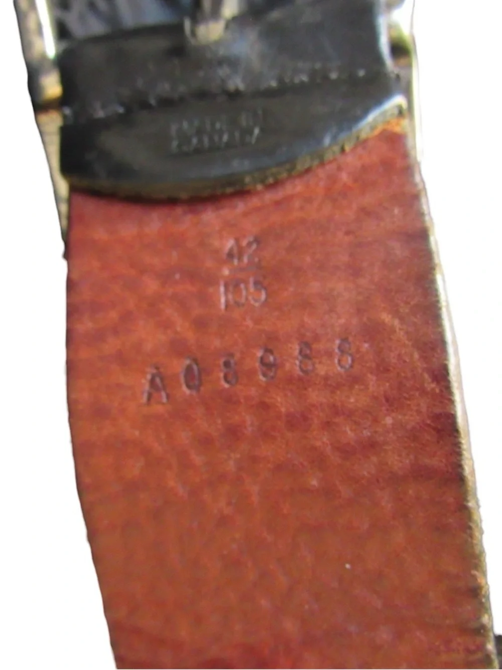 Cole Haan Mens Black Leather Belt 42 Metal Buckle Classic 1.5 Inch Office Work